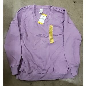 NWT Members Mark Cozy Vneck Sweatshirt Purple Small